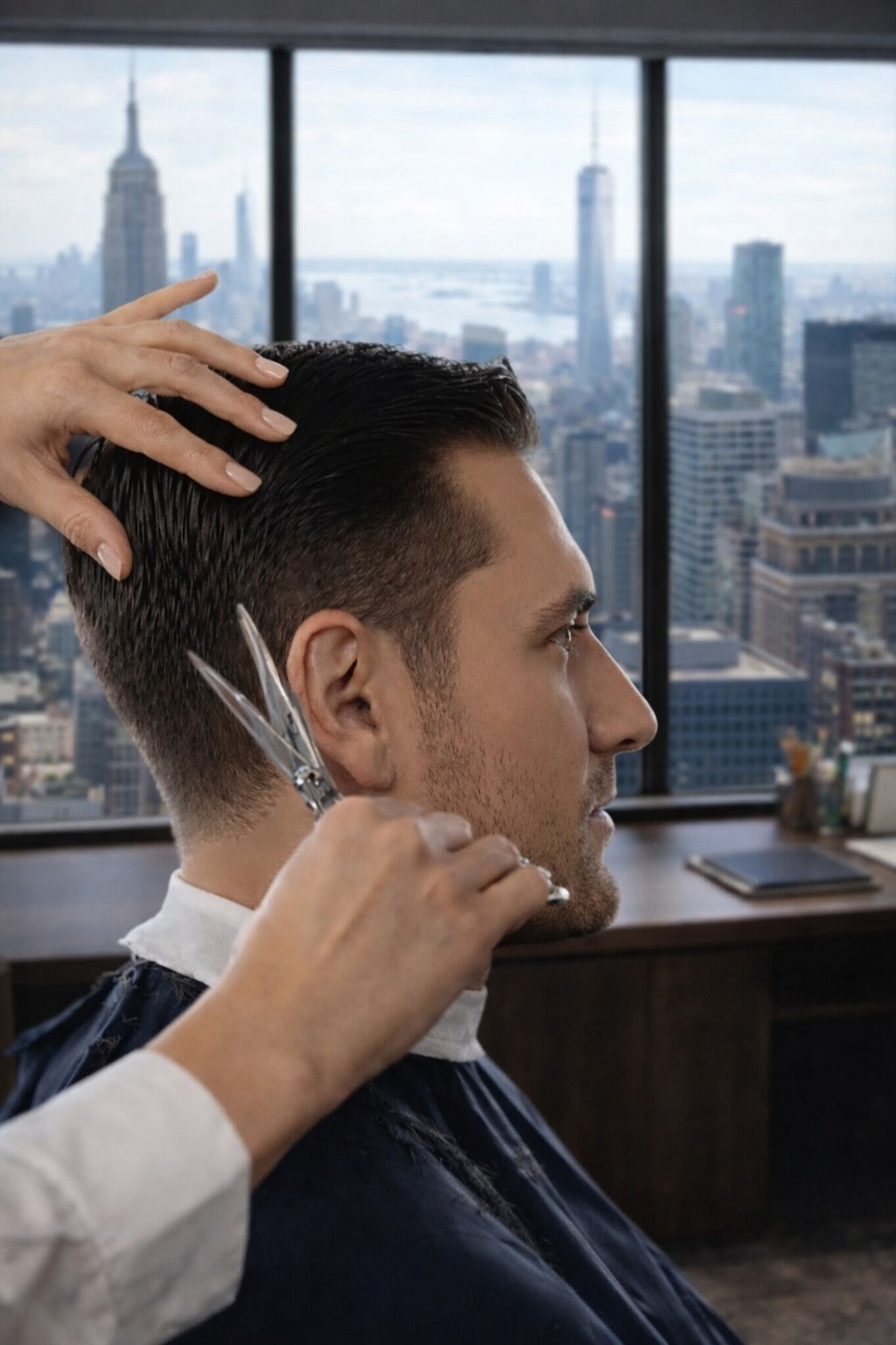 Man getting a haircut
